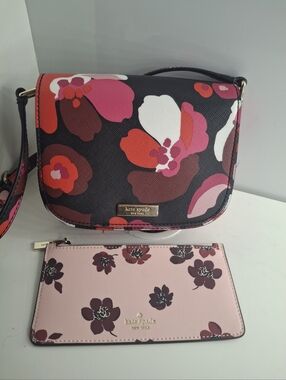 Kate Spade Laurel Floral Crossbody Bag & Wallet Set EUC